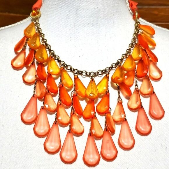 Vtg Coldwater Creek Dangling Bead Necklace Teardrop Necklace - Picture 7 of 16